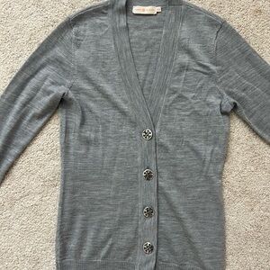 Tory Burch Gray Knit Cardigan